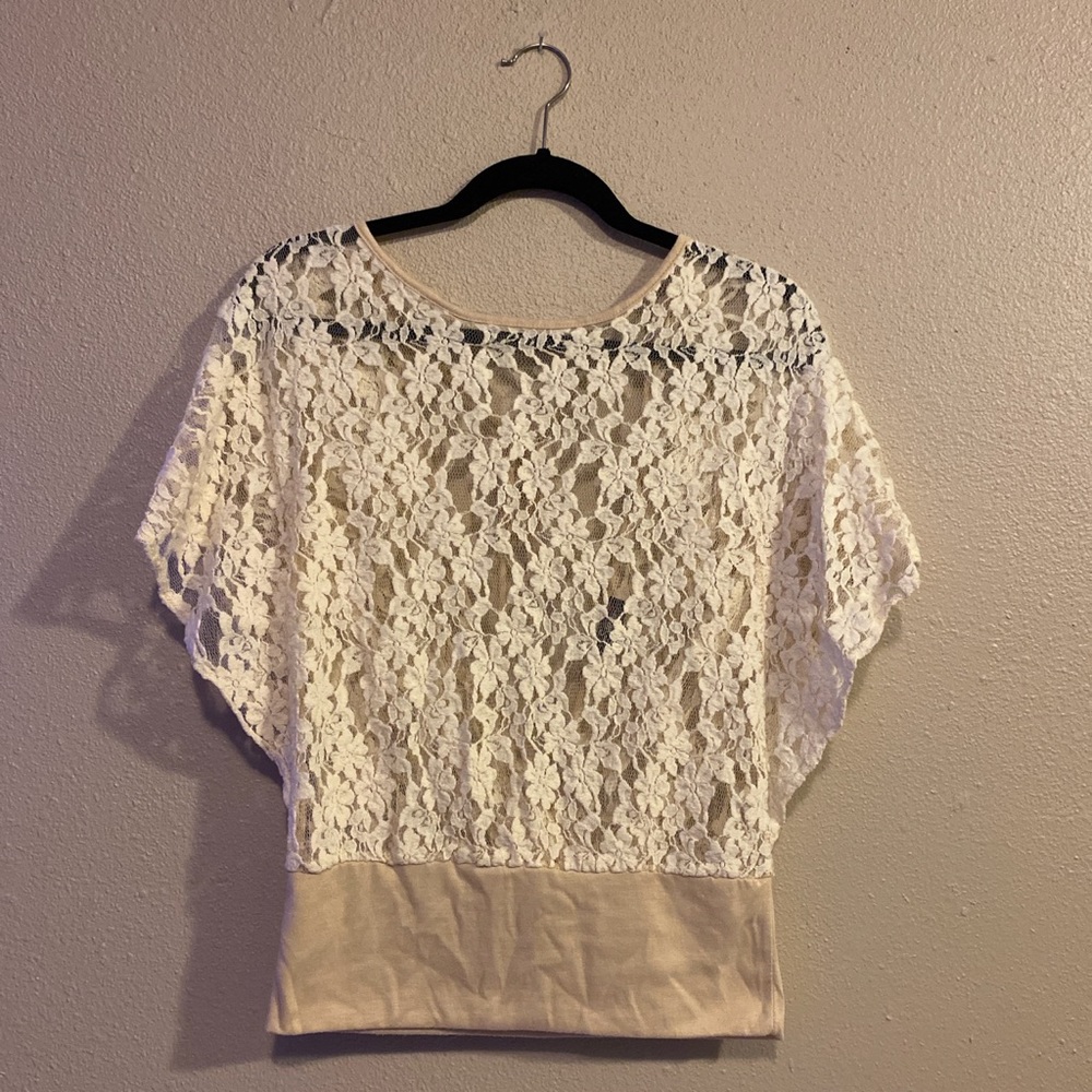 Cream blouse with open back